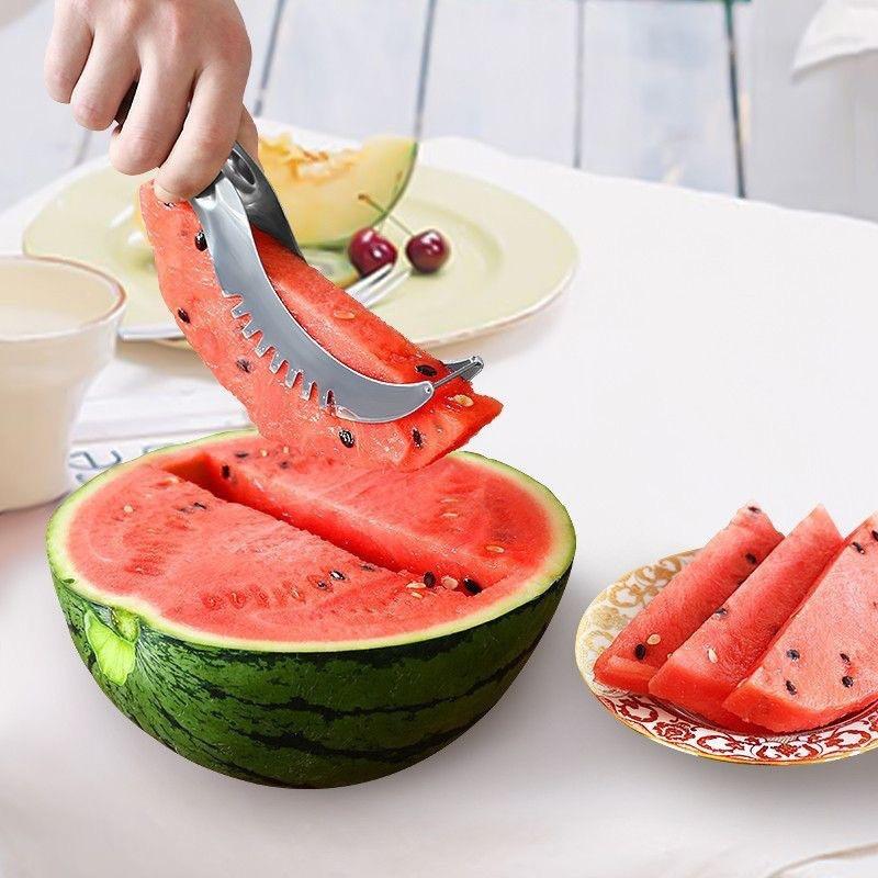 Watermelon Slicer Cutter - ที่ตัดแตงโมสแตนเลส รูปทรงกังหันลม อุปกรณ์หั่นผลไม้ ทำสลัด เครื่องมือตัดแตงโม อุปกรณ์ครัว
