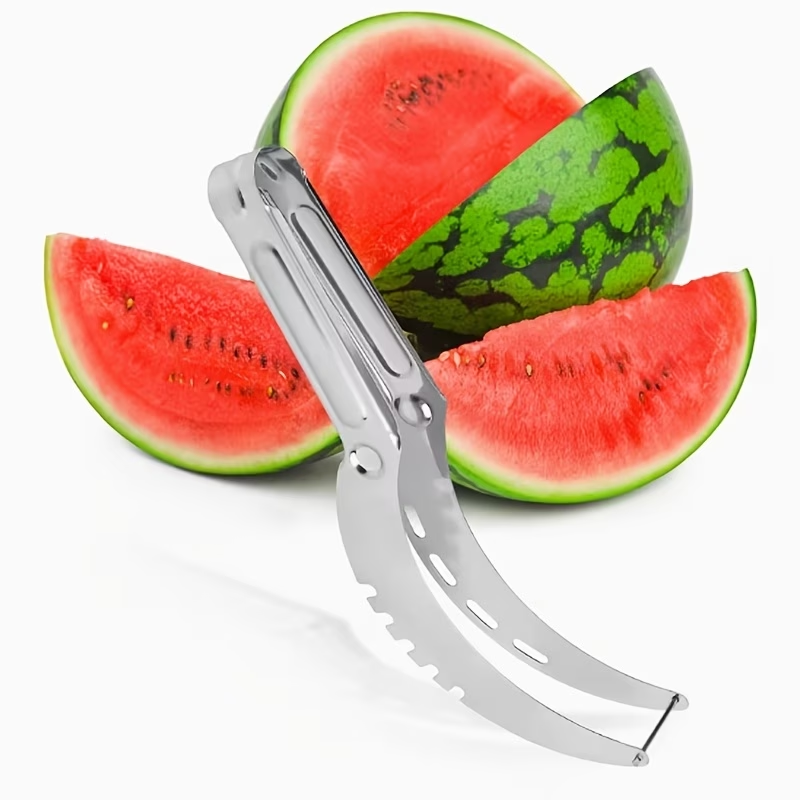 Watermelon Slicer Cutter - 1 ชิ้น - เครื่องตัดผลไม้สแตนเลส, เครื่องตัดแตงโม, เครื่องมือหั่นและสับอเนกประสงค์
