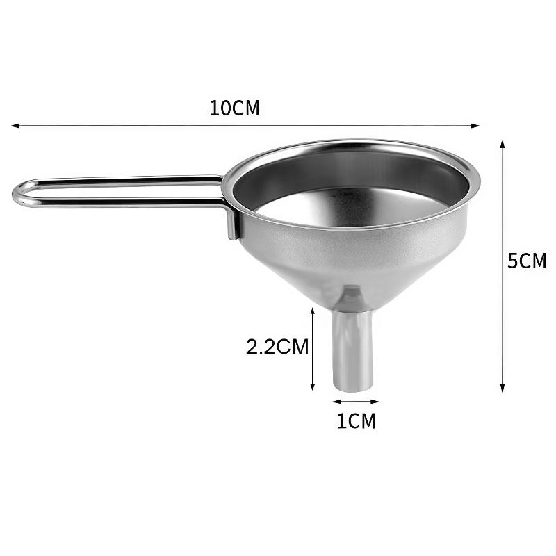 Kitchen Gadgets For Small Kitchens - กรวยสแตนเลสพร้อมด้ามจับ กรวยโลหะขนาดเล็กสำหรับเติมขวด เหล้า ไวน์ น้ำมัน เมล็ดกาแฟ