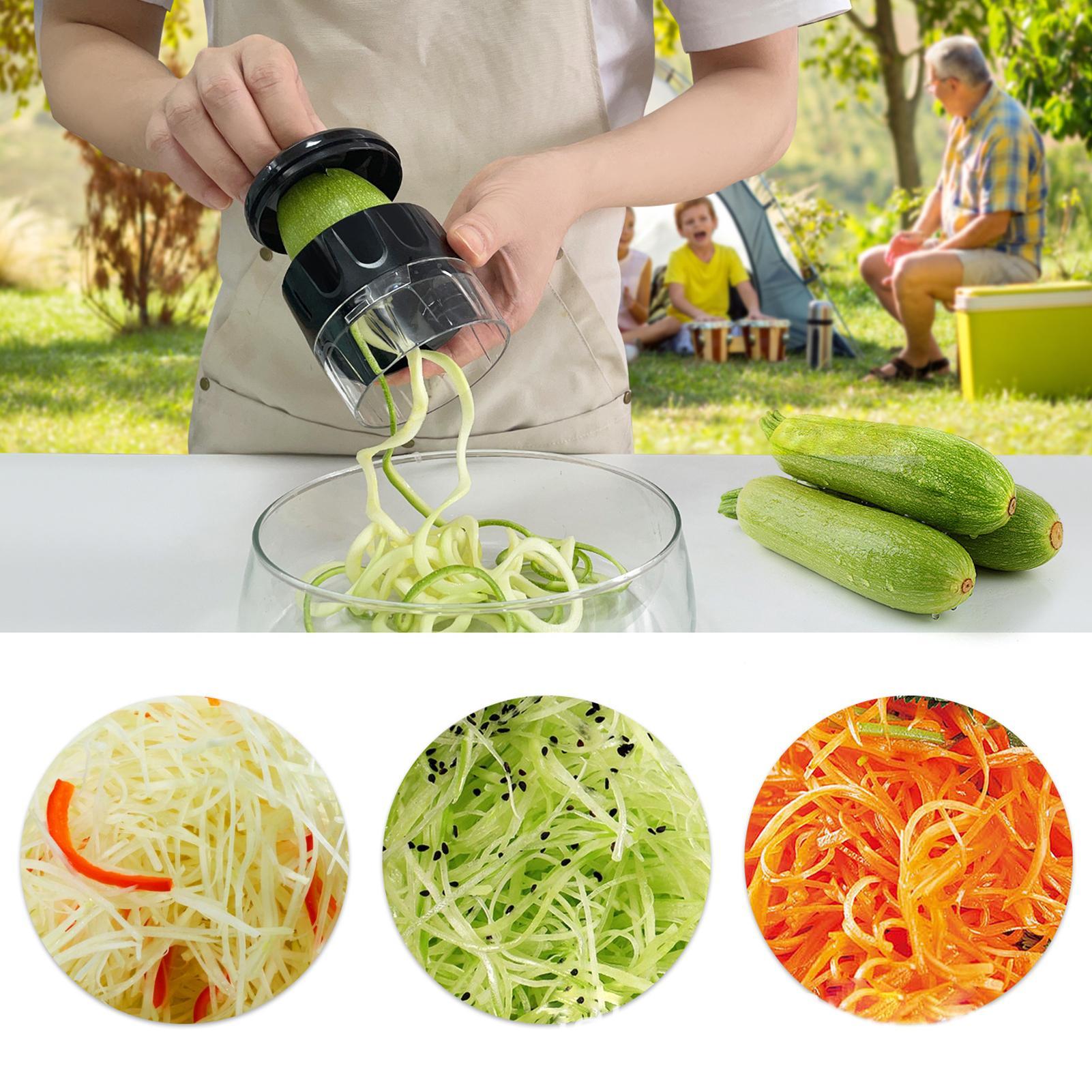 Spiralizer Vegetable Noodle - เครื่องทำเส้นซูชินีแบบเกลียว ปรับระดับได้ ปลอดภัยสำหรับเครื่องล้างจาน พร้อมภาชนะเก็บ เครื่องมือทำครัว เครื่องหั่นซูชินี
