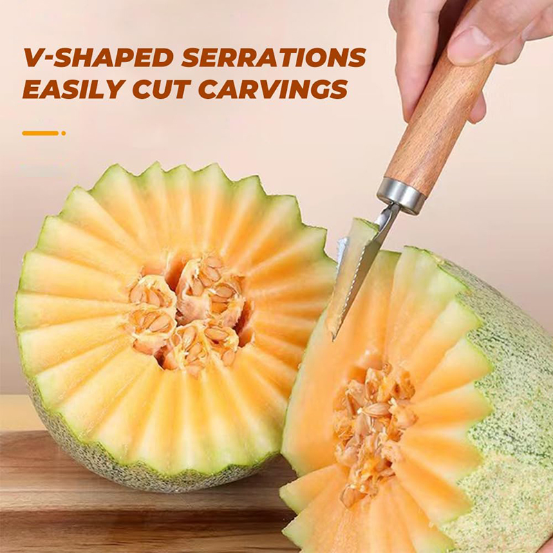 Watermelon Slicer Cutter - 1 PC สแตนเลสสตีลเครื่องตัดแตงโมและเครื่องตัดผลไม้เครื่องมือ- 3-in-1 Melon Baller