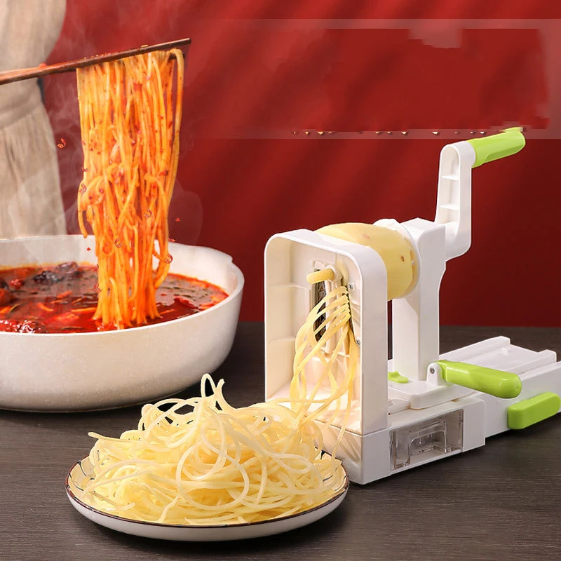 Spiralizer Vegetable Noodle - เครื่องทำเส้นมันฝรั่ง สแตนเลส เครื่องทำเส้นผักแบบเกลียวอเนกประสงค์ เครื่องหั่นผักสลัด เครื่องขูดผลไม้