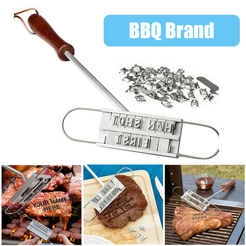 Kitchen Gadgets Name - การสร้างแบรนด์เหล็ก 55 ตัวอักษร DIY บาร์บีคิวย่างเนื้อสเต็กชื่อเครื่องหมายแสตมป์เครื่องมือ BBQ