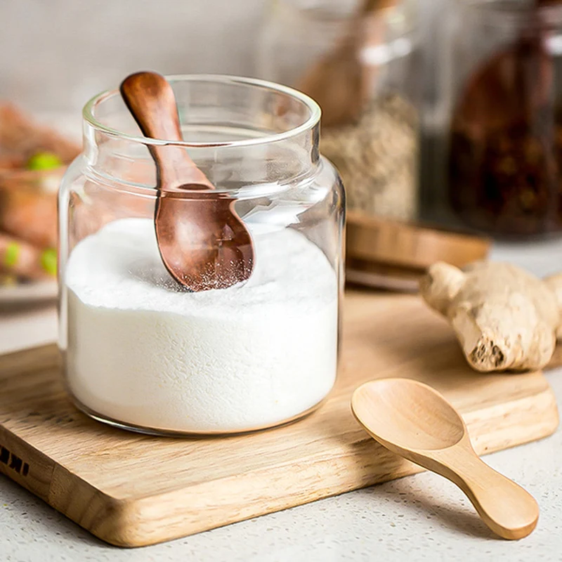 Kitchen Gadgets For Small Kitchens - 4 ชิ้นมินิช้อนไม้ครัวขนาดเล็กเครื่องเทศช้อนน้ําตาลชากาแฟตักสั้นตักไม้เด็กช้อนไม้ Gadgets ครัว