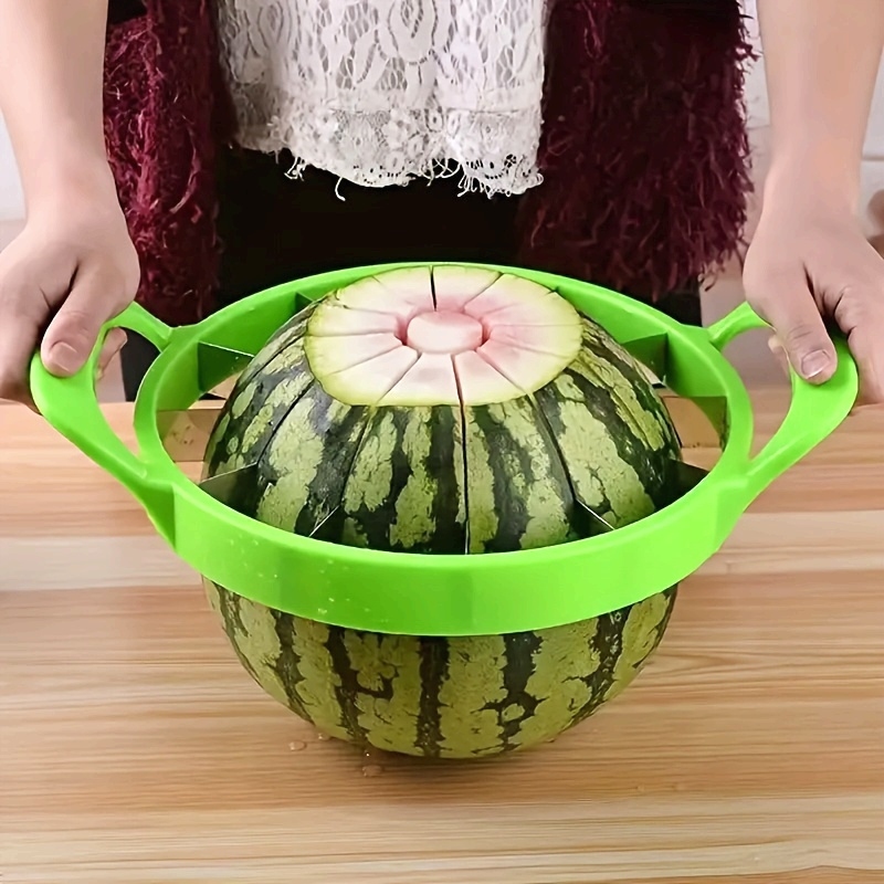 Watermelon Slicer Cutter - เครื่องตัดผลไม้สแตนเลส, เครื่องหั่นแตงโมสำหรับใช้ในครัวเรือน, เครื่องหั่นเมลอนฮันนี่ดิวขนาดใหญ่