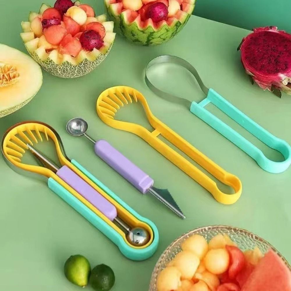 Watermelon Slicer Cutter - ที่ตักเมลอน 3 in 1 แบบสองหัว สีสันสดใส