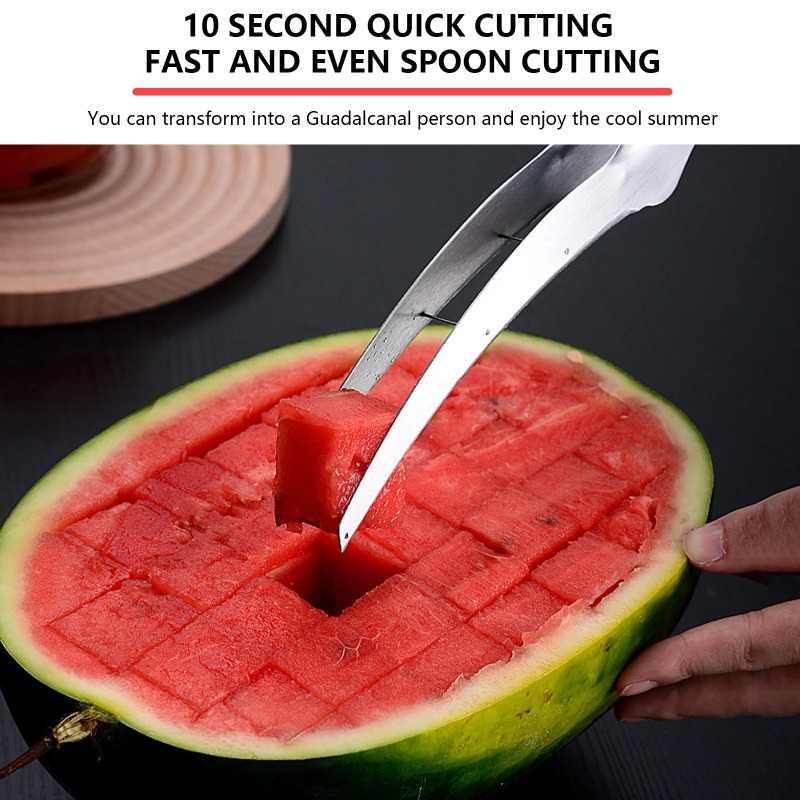 Watermelon Slicer Cutter - เครื่องตัดแตงโมฤดูร้อนเครื่องตัดแตงโมมือสกปรกเครื่องตัดมัลติฟังก์ชั่นสําหรับเครื่องมือครัวแตงโม