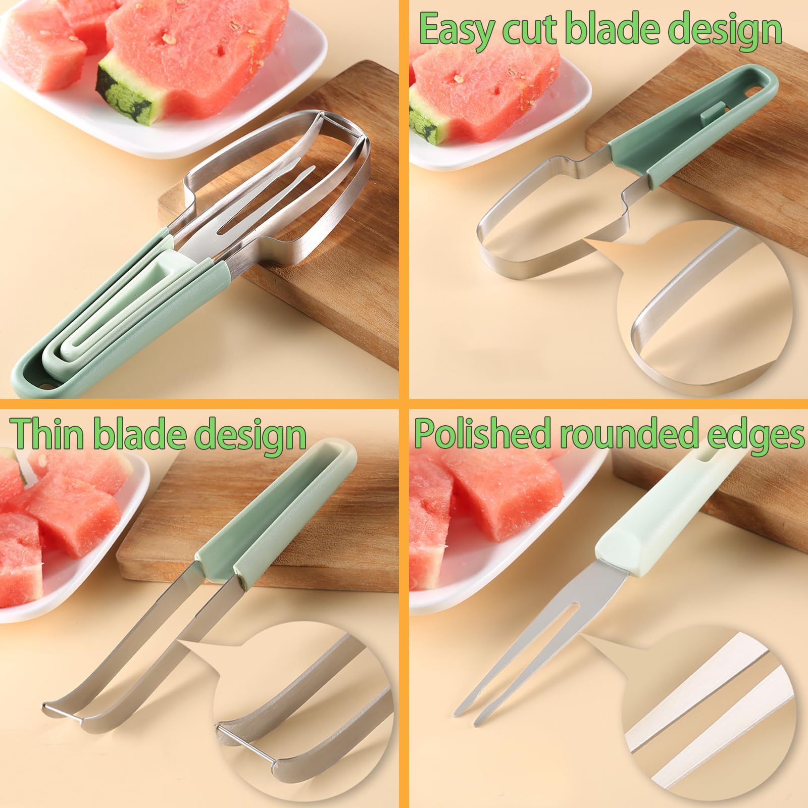 ชุดส้อมตัดแตงโม 3 in 1 พร้อมที - Watermelon Slicer Cutter บทวิจารณ์และราคา