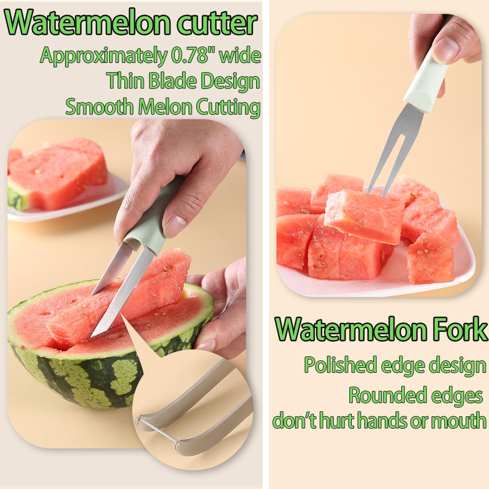 ชุดส้อมตัดแตงโม 3 in 1 พร้อมที - Watermelon Slicer Cutter บทวิจารณ์และราคา